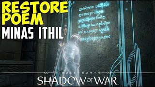 Restore Poem  Ithildin Door  Minas Ithil  MiddleEarth Shadow of War [upl. by Borden994]