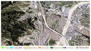 Palmdale to Burbank Project Section Proposed SR 14 Corridor Animation [upl. by Adlev]