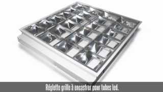 Réglette grille encastrable pour 4 tubes led 600 mm [upl. by Illah]