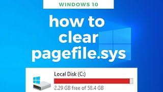 How to delete and clear pagefilesys  Windows 10 [upl. by Nisen]