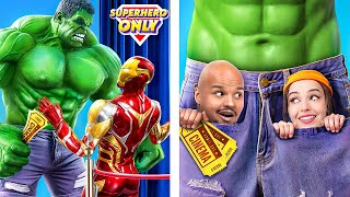 Fake Superheroes vs Real Superheroes Sneaking Into the Movies Challenge [upl. by Dionisio611]