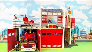 Unbox and Play  Latest Playmobil City Action Fire StationEmergency VehiclesFire TruckHelicopter [upl. by Lathrop]