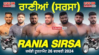 🔴LIVE Rania Sirsa Kabaddi Tournament 26 February 2024  wwwkabaddi1313com [upl. by Sinnoda]