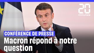 Conférence de presse  Emmanuel Macron répond à notre question [upl. by Rivalee]