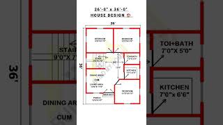 26 x 36 best house plan II 26 x 36 house plans in india II 3 bedroom ghar ka naksha kaise banaye [upl. by Chavez949]