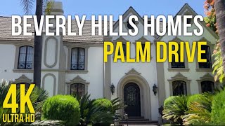 4K Beverly Hills Homes Walking Palm Dr Beverly Hills California USA Travel [upl. by Potash]