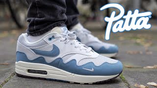 NIKE AIR MAX 1 PATTA WAVES NOISE AQUA REVIEW amp ON FEETHOW GOOD IS THIS COLORWAY [upl. by Laspisa473]