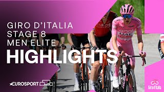 Dominant Victory 🤩  Giro DItalia Stage 8 Race Highlights  Eurosport Cycling [upl. by Nosnorb]