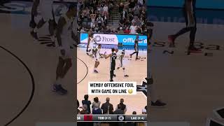 Is This An Offensive Foul Or Not  nba wembanyama spurs [upl. by Haodnanehs616]