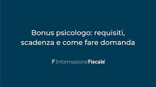 Bonus psicologo requisiti scadenza e come fare domanda [upl. by Enirehtakyram]