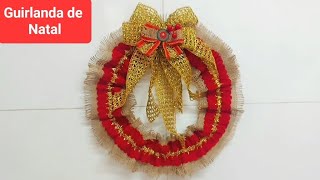 Transformei minha GUIRLANDA com rendas e fitas façavocêmesmo natal diy [upl. by Lilli]