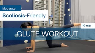 10Min ScoliosisFriendly GLUTE Workout  Exercises to Support Your Spine MODERATE [upl. by Ailegave]