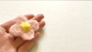 DIY NEEDLE FELTED FLOWERS First Time Needle Felting Beginners Tutorial [upl. by Perceval]