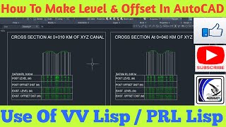 Use VV Lisp PRL Lisp For Draw Cross Section In AutoCAD I Level Offset Plot Kaise Kare I Agragati I [upl. by Hauser]