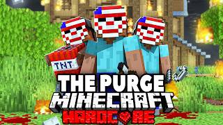 100 Players Simulate THE PURGE in Minecraft [upl. by Adlog787]