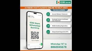 WhatsApp Banking  IDBI Bank [upl. by Gillespie]