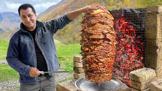 Cooking Huge Doner Kebab in the Wild Unique Building Techniques [upl. by Kceb]