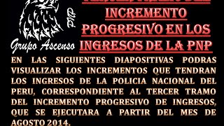 TERCER TRAMO EN EL INCREMENTO DE LOS INGRESOS A LA PNP  BONIFICACIONES [upl. by Caleb833]