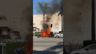 090224  Tent fire in Hollywood losangeles homeless fire [upl. by Cathyleen]