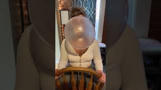 Girl blows huge bubblegum bubble and it pops in her face [upl. by Bina]