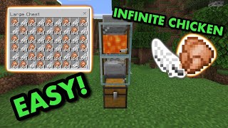 SIMPLE 119 AFK CHICKEN FARM TUTORIAL in Minecraft Bedrock MCPEXboxPS4SwitchWindows10 [upl. by Frulla310]