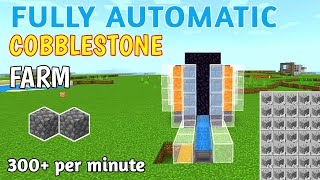 Fully Automatic Cobblestone farm Minecraft pe 120 119 cobblestone farm mcpebedrock [upl. by Baun]