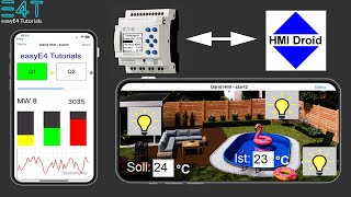 Kleinsteuerung easyE4  Per App steuern und visualisieren mit HMI Droid [upl. by Tartan268]