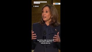 VP Kamala Harris Blasts Former President Trump’s Tax Policies tax shorts [upl. by Fallon]