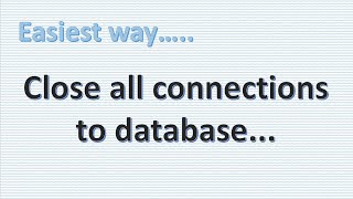 How to disconnect all connections  kill all connections  disconnect all users [upl. by Beitnes813]