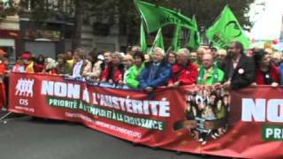 Manifestation à Bruxelles contre les plans daustérité en Europe [upl. by Yatnahc]