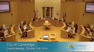 City of Cambridge Council  October 15 2019 [upl. by Favrot]