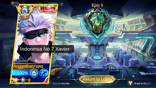 XAVIER GOJO SATORU NEW SEASON 32 FIRST GAMEPLAY SOLO RANKED  TOP 1 XAVIER BUILD amp EMBLEM 2024 MLBB [upl. by Yruama]