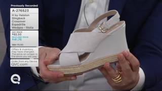 H by Halston Slingback Crossover Espadrille Wedges  Stella on QVC [upl. by Krall]