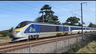 High Speed Trains at Lenham Heath HS1  08102023 [upl. by Tarrah]