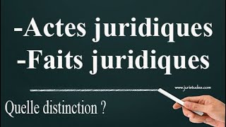 Distinction actes juridiques et faits juridiques [upl. by Berni]