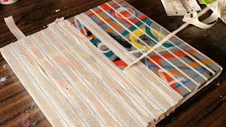 Abstract Painting for beginners  Masking tape amp Acrylics  Satisfying  Daily Art TherapyDay 0250 [upl. by Alrad446]