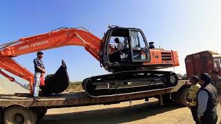 TATA Hitachi EX 210LC Super Unloading  excavator unloading [upl. by Annawik]