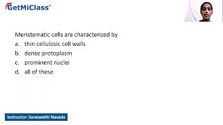 Meristematic cells KCET 11th Plant Growth and Development [upl. by Ecnarepmet]