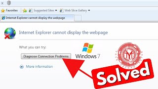 Internet Connection Problem Solved in Windows 7  Internet Explorer Does Not Display The Webpage [upl. by Acined]