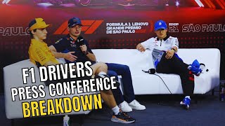 F1 Drivers Press Conference Brazil GP 2024  BREAKDOWN  Max amp Oscar [upl. by Dihahs4]