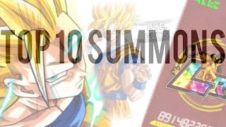 MY TOP 10 CRAZY SUMMONS AND REACTIONS Dragon Ball Z Dokkan Battle [upl. by Arenat810]