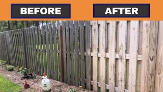 Easy way to clean a fence soft wash no pressure washer [upl. by Eniamerej]