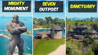 Visit Mighty Monument a Seven Outpost and Sanctuary  Fortnite Foundation Challenges [upl. by Garlaand]