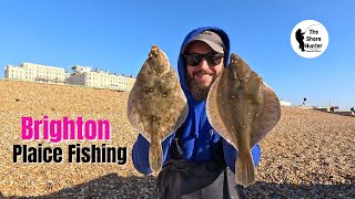 UK Beach Fishing Plaice Fishing Brighton Beach With Wayne Gem Steve amp Stuart 4K [upl. by Ecinahs590]