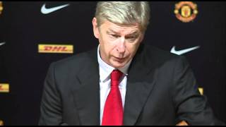 Manchester United 82 Arsenal  Wengers reaction to loss  English Premier League 20112012 [upl. by Alfie]