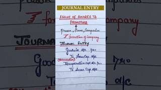 Issue of shares to promotors  issue of shares journal entry  class 12 accounting [upl. by Initsed]