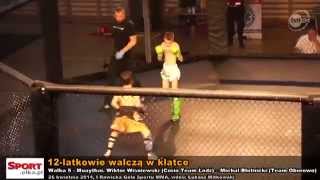 MMA fight in cage two boys 12 years old Fight in Poland [upl. by Ynetsed]