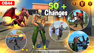 50 Changes in OB44 Update 😱  Zombie Mode  New Gun  New Character Secret Settings  Free Fire [upl. by Pulsifer]