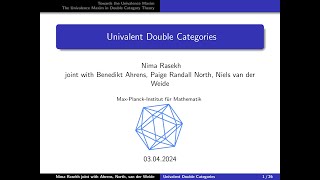 Univalent Double Categories  Nima Rasekh [upl. by Howlan]