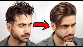 HOW TO GET STRAIGHT HAIR  Mens Curly to Straight Hair Tutorial 2018 [upl. by Lav]